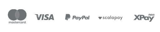 Paga in contrassegno, a rate, PayPal e  con carta di credito.