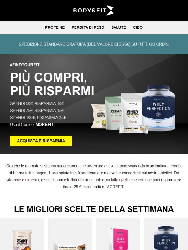 Risparmia fino a 25€ | Usa il codice: MOREFIT