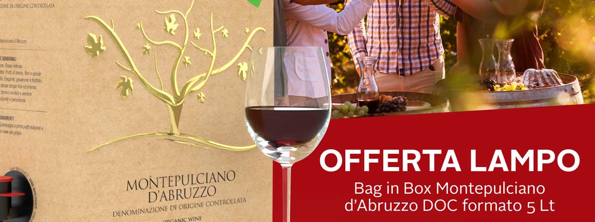 OFFERTA LAMPO Bag in Box Montepulciano d’Abruzzo DOC formato 5 Lt