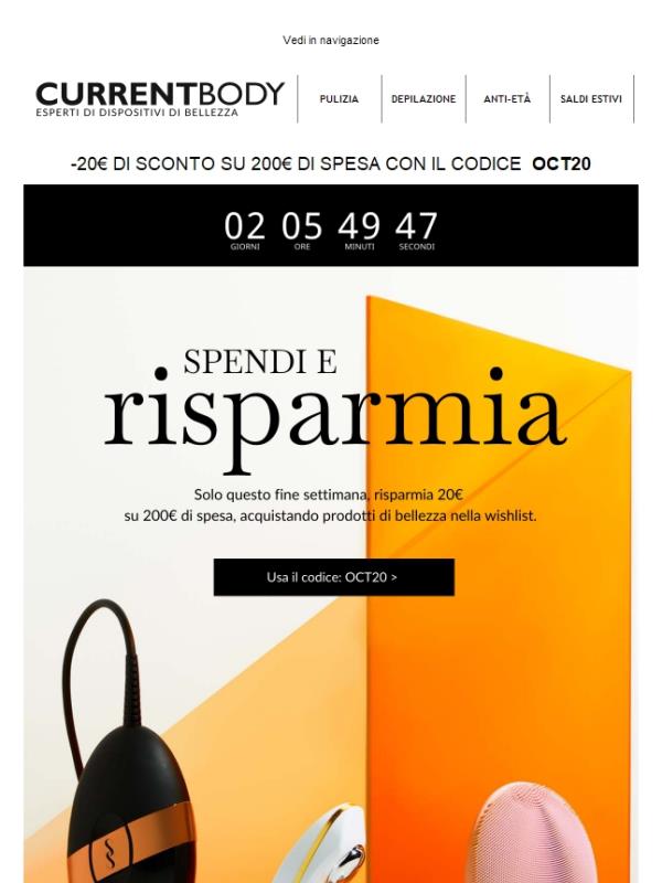 Spendi e risparmia! 20€ di sconto EXTRA