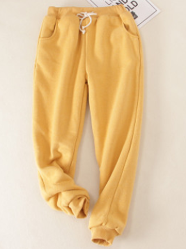 Fur-Lined Jogger Sweatpants w...