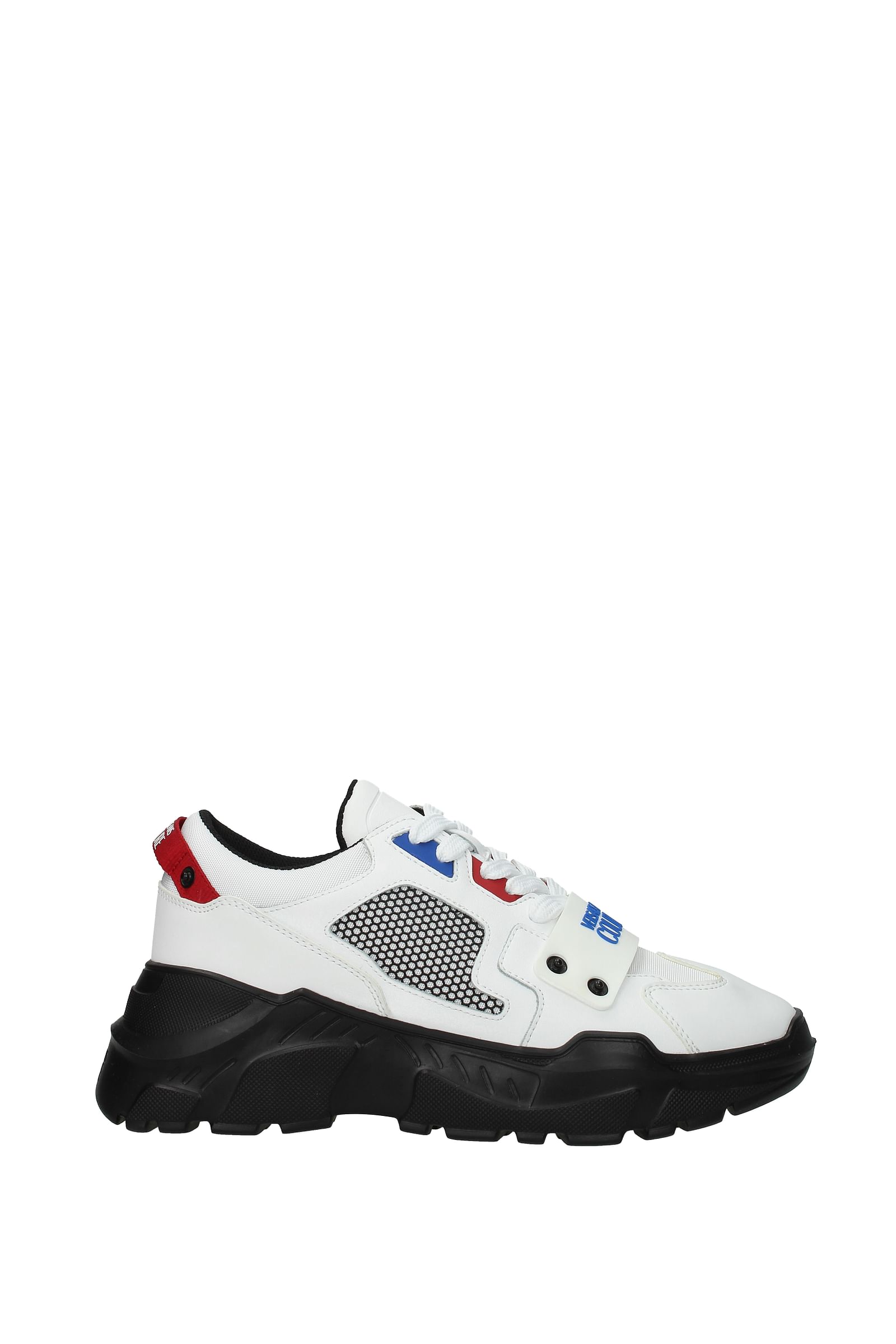Versace Jeans Sneakers couture Men Fabric  White Electric Blue