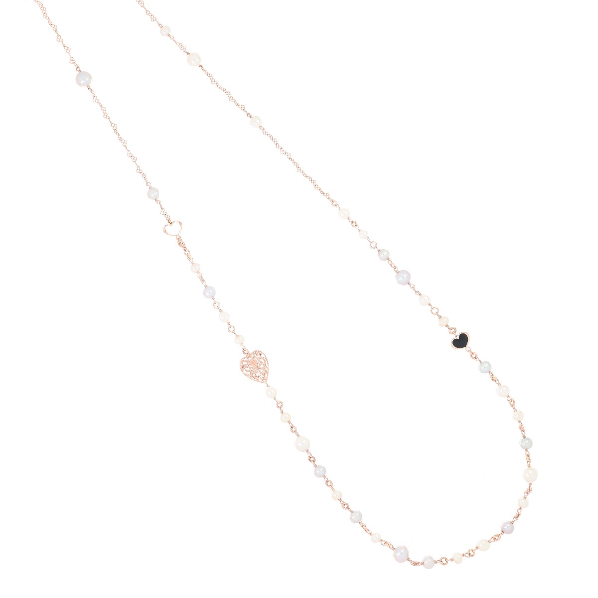 COLLANA PERLE BIANCHE E GRIGIE