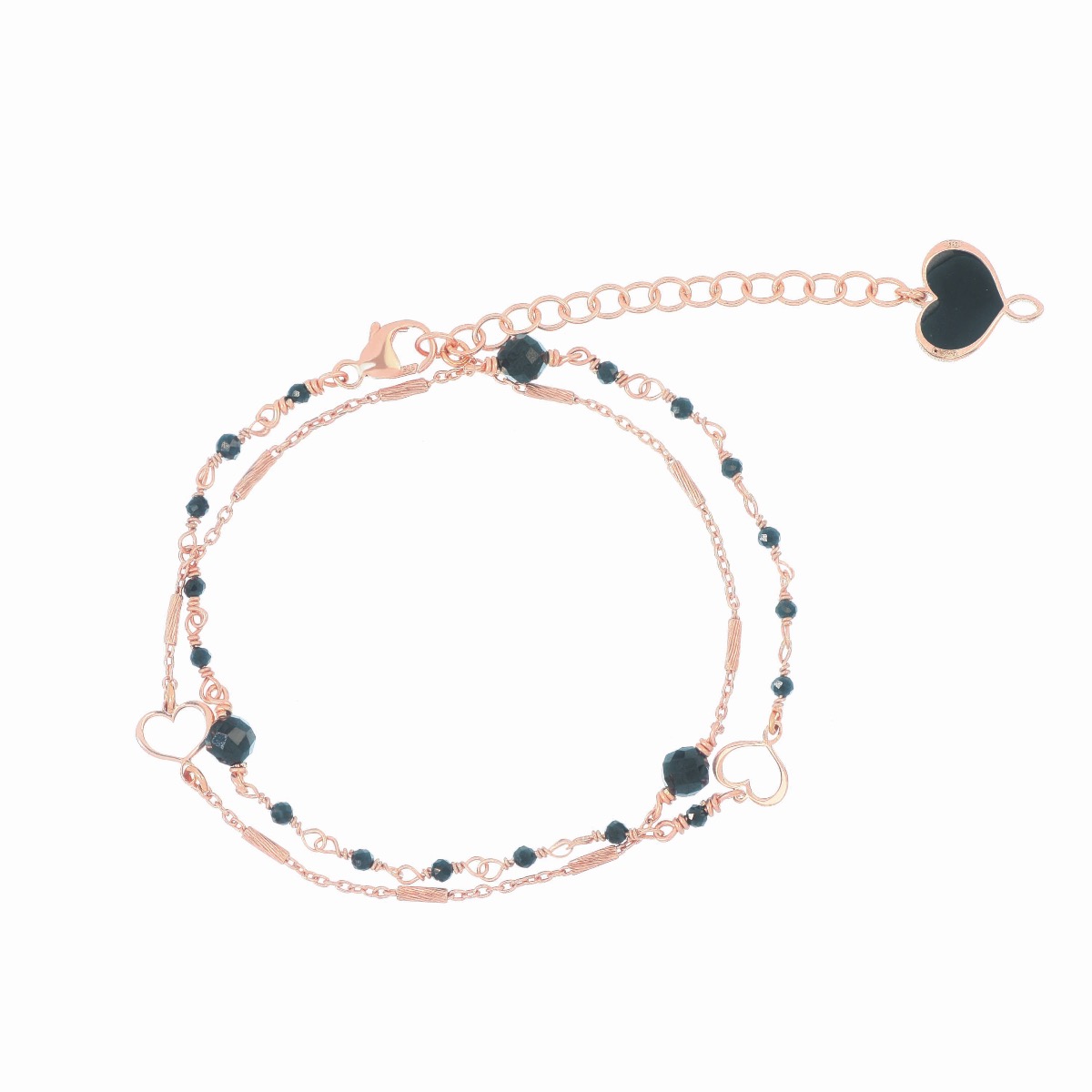 BRACCIALE DOPPIO CUORICINI MAMAN E SPINELLI