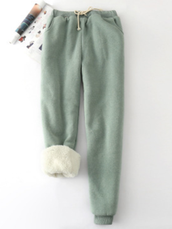 Fur-Lined Jogger Sweatpants w...