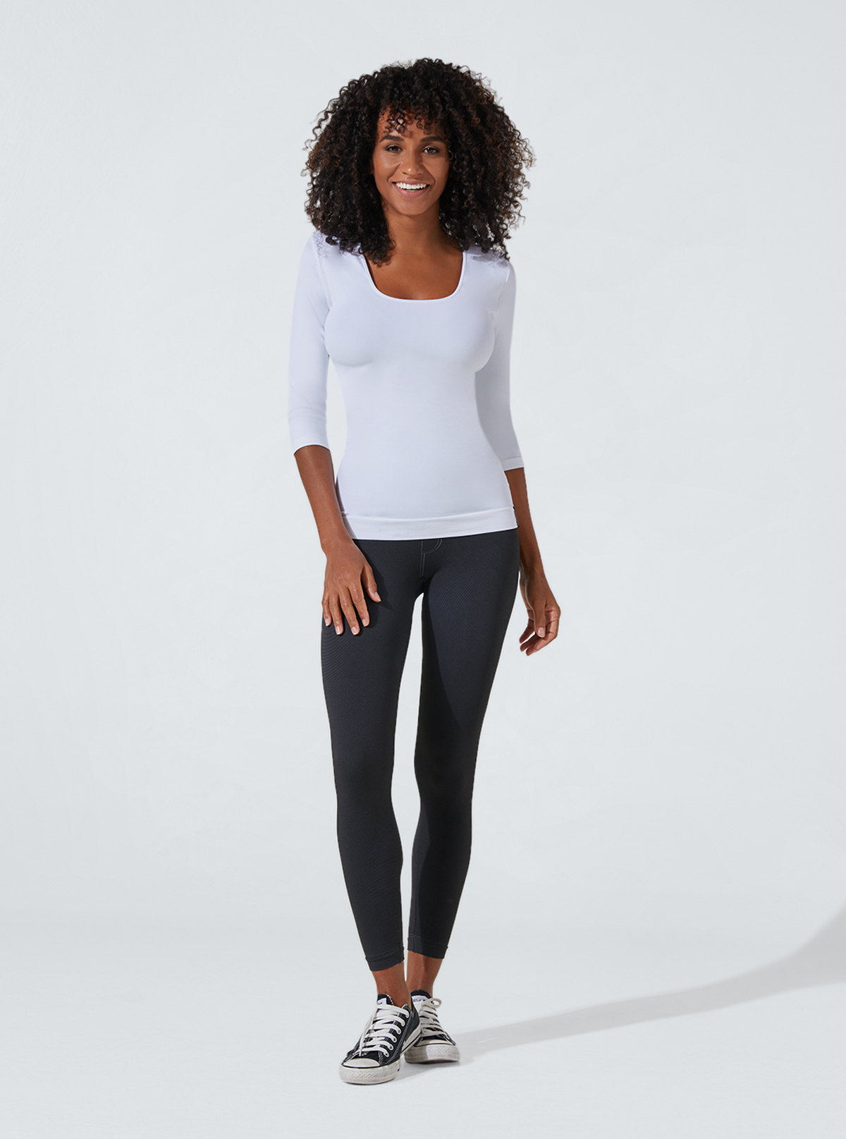 Completo fashion donna: maglia 3/4 + jegging push up