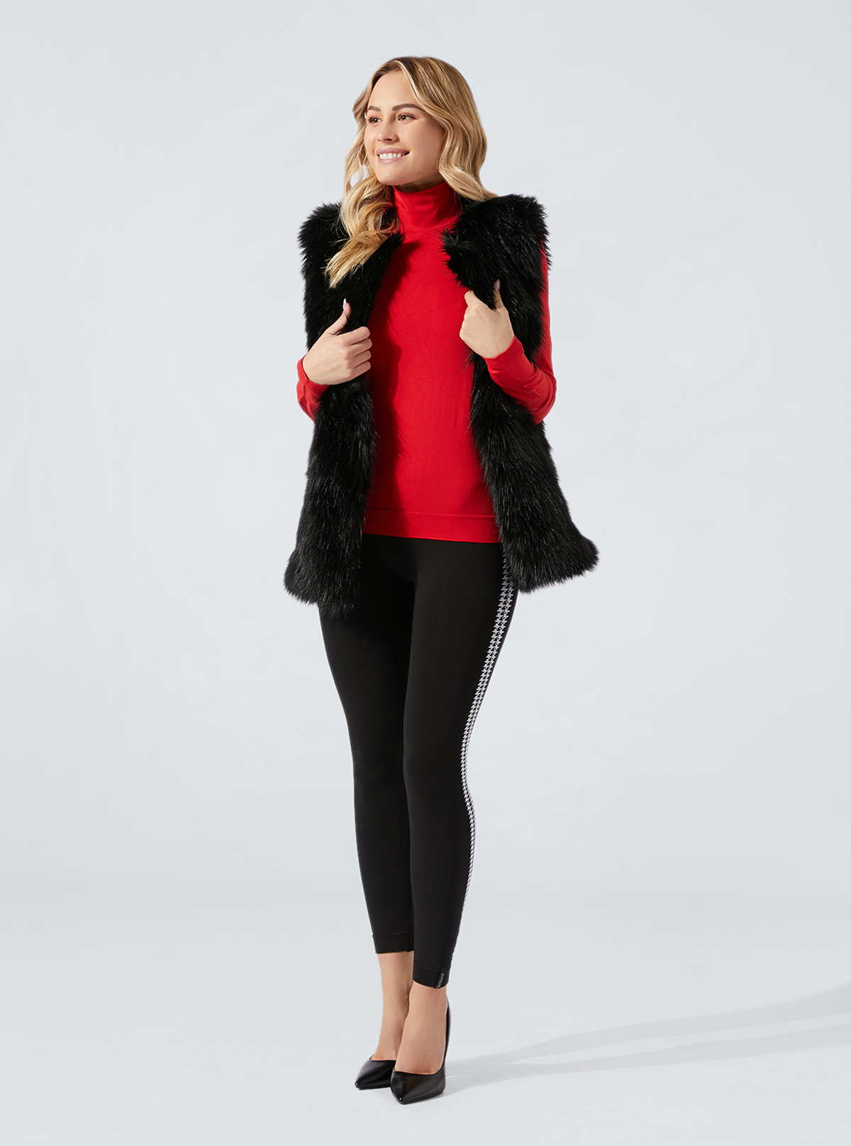 Completo fashion donna: lupetto + legging pied de poule