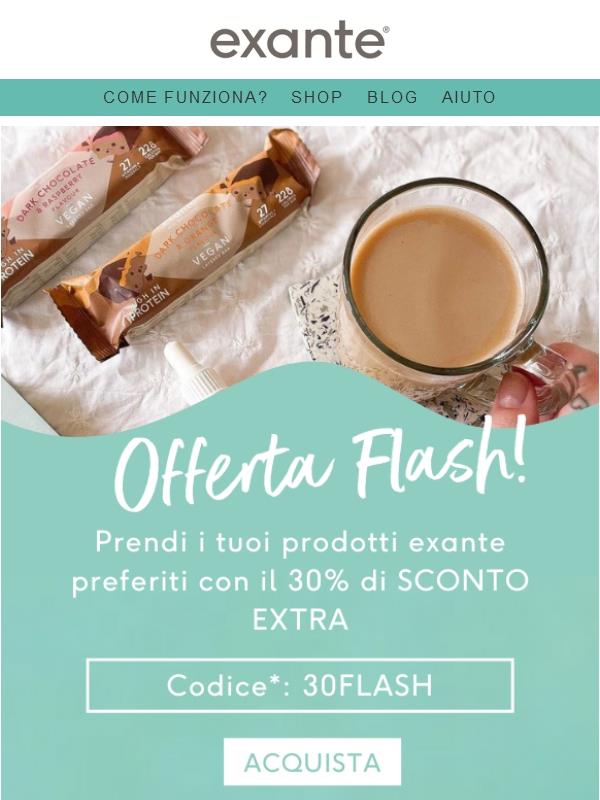 Vendite flash! Fino al 30% di sconto