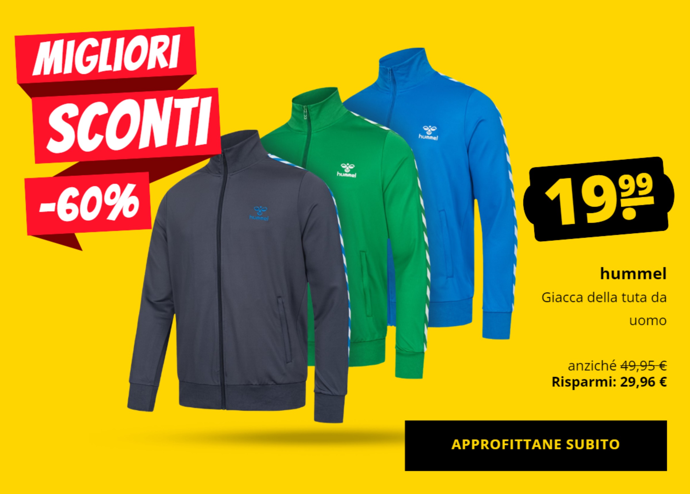 hummel Giacca della tuta da uomo solo 19,99 €!