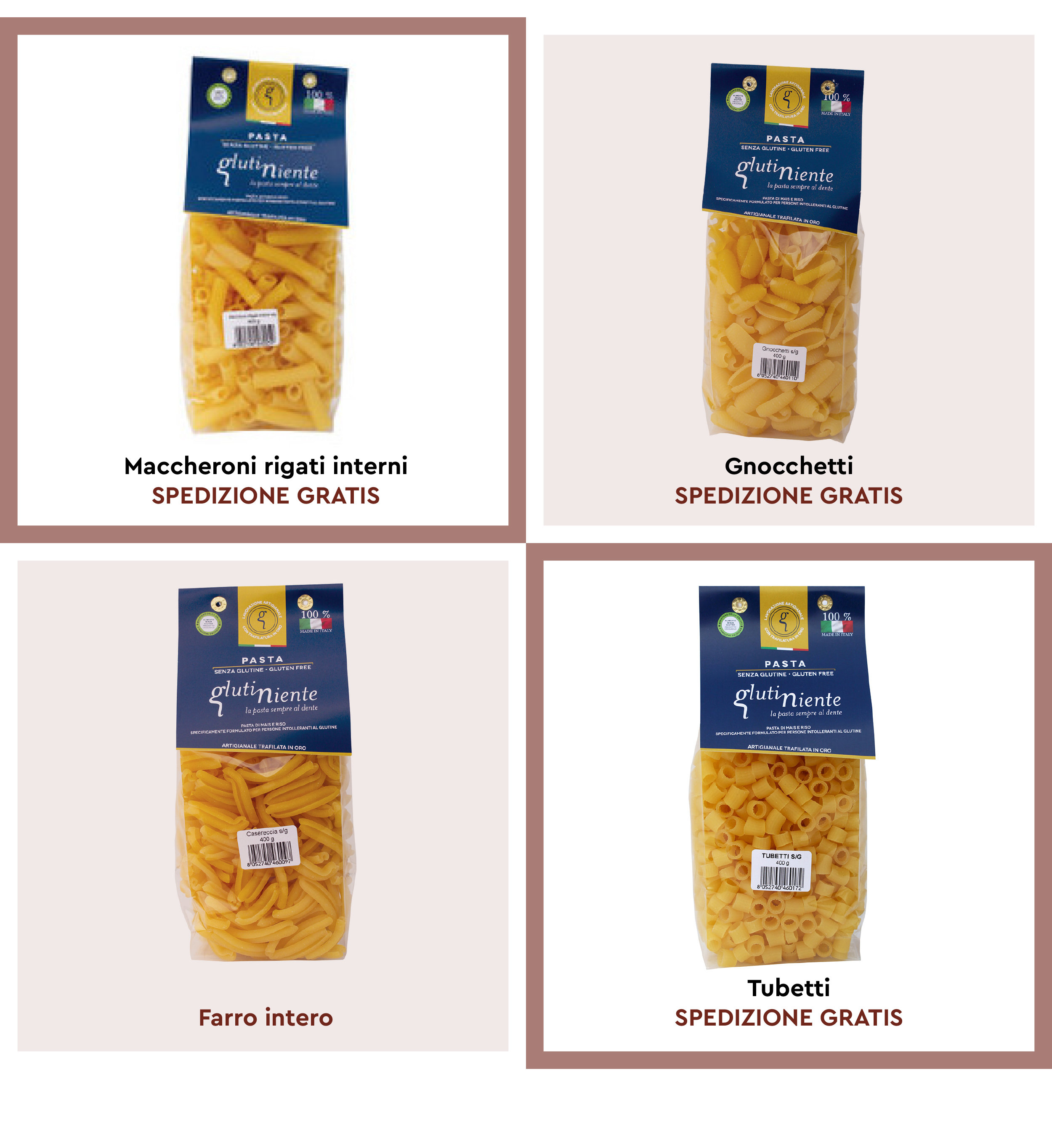 Glutiniente, pasta senza glutine Online Prezzi scontati