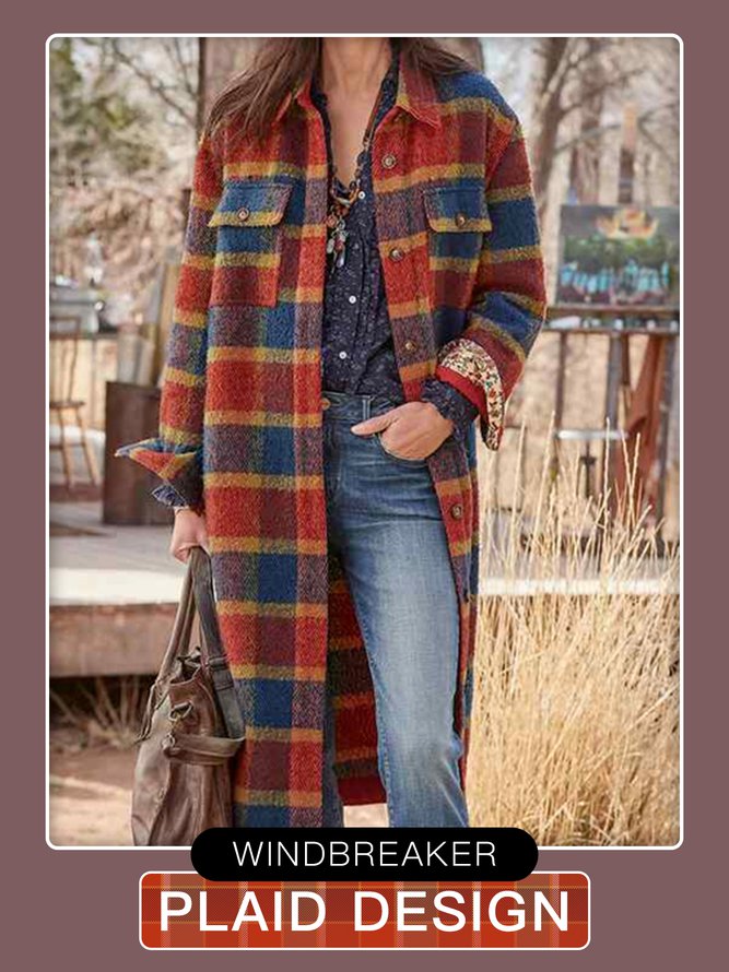 Long Sleeve Lapels Casual Out...