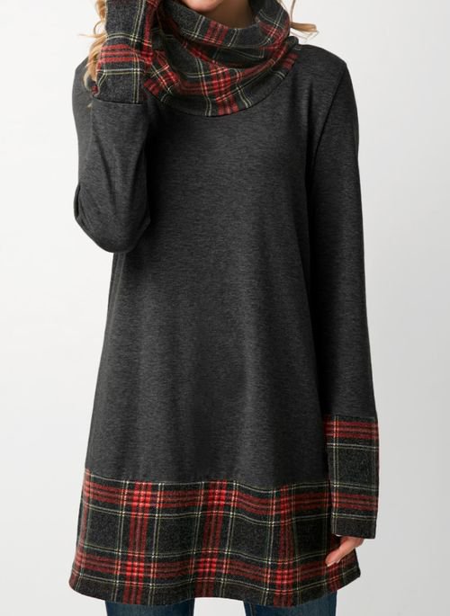 Tunic High Neckline Shift Dre...