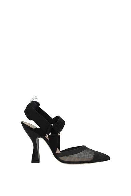 Fendi Sandali Donna Tessuto Nero