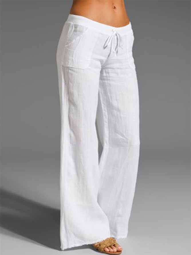 Lace-Up Cotton-Blend Casual P...
