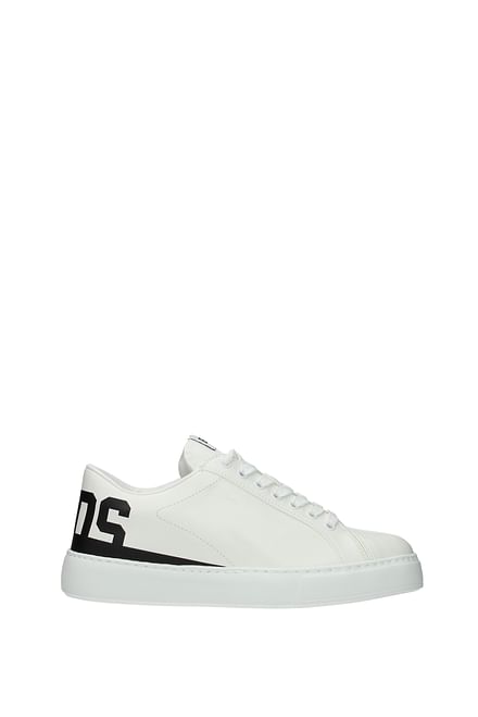 GCDS Sneakers Uomo Pelle Bianco Nero