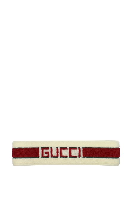 Gucci Accessori per Capelli Donna Tessuto Beige Bordeaux