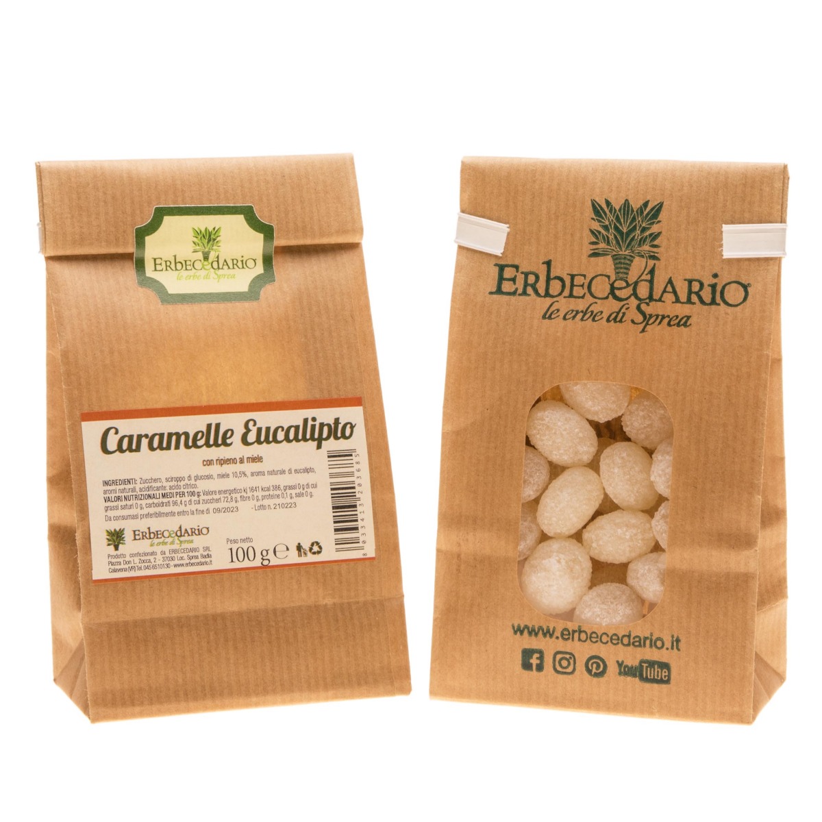 Caramelle Eucalipto con ripieno al miele