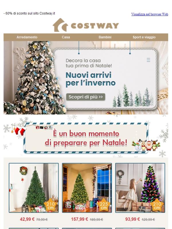 ⛳Alberi di Natale e tanti nuovi arrivi di Costway!⛄