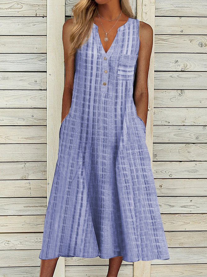 A-Line Sleeveless Casual Dres...