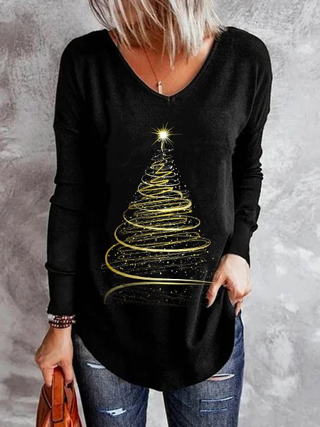 Tree  Casual V Neck Shirts & ...