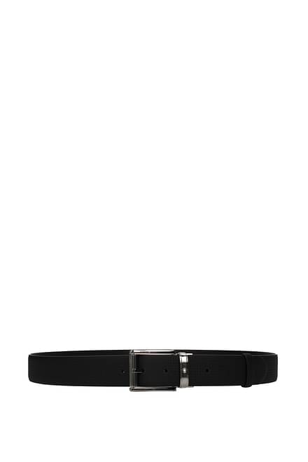 Montblanc Regular belts Men Leather Black Black