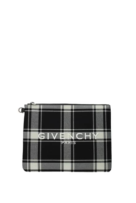 Givenchy Clutches Men Fabric  Black White