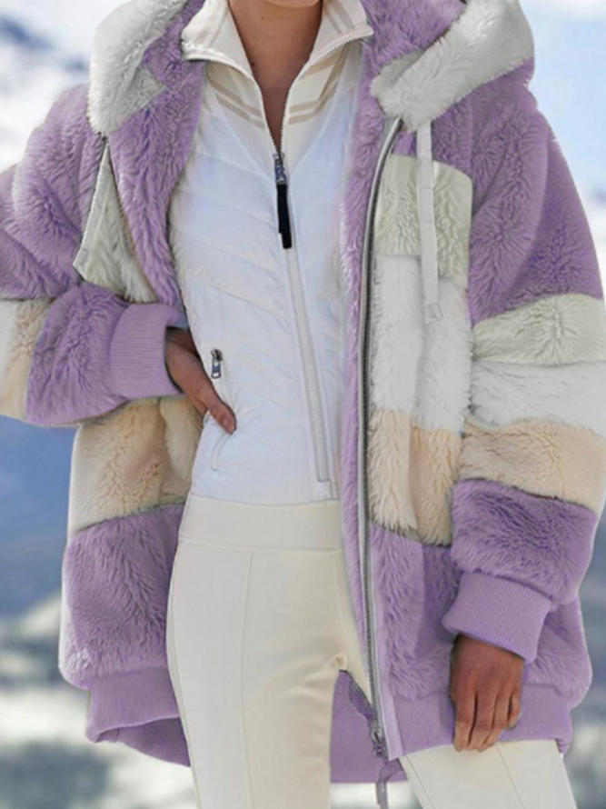    Colorblock Zip Sherpa Hood...