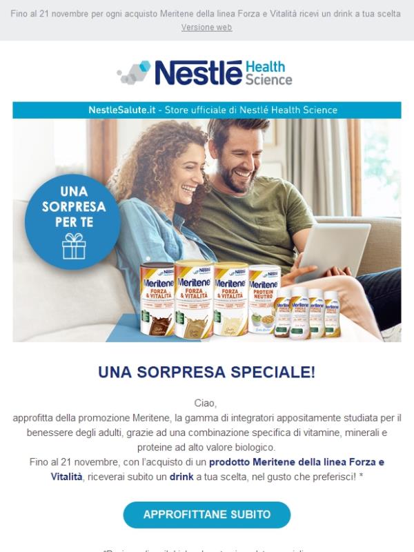 Scegli il tuo drink Meritene, nel gusto cioccolato o vaniglia!