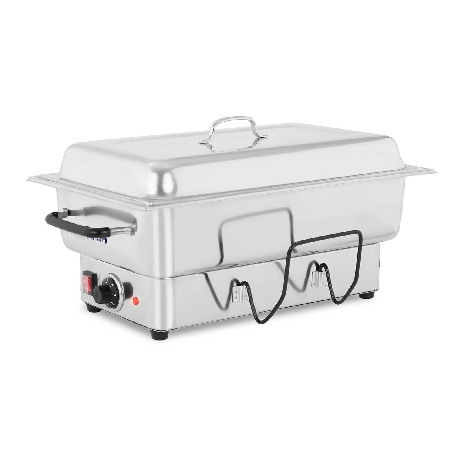 Chafing Dish elettrico - 1600 W - 5 livelli di temperatura - Contenitore GN 1/1 incluso - 13,3 litri - Acciaio inox di qualità