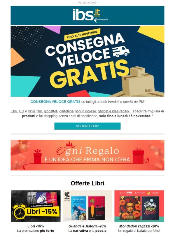 Consegna veloce gratis per te!