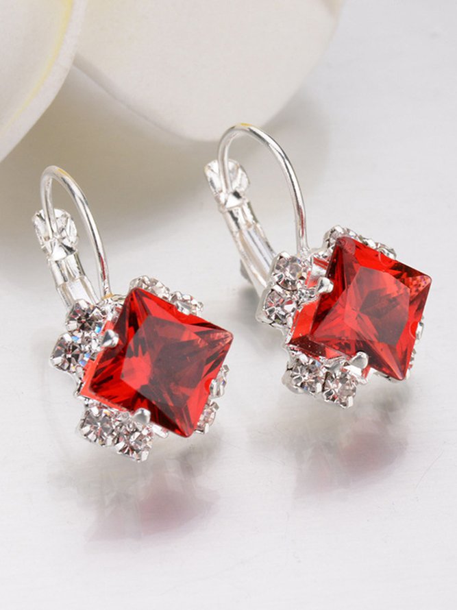 Simple Rhinestone Gem Alloy E...