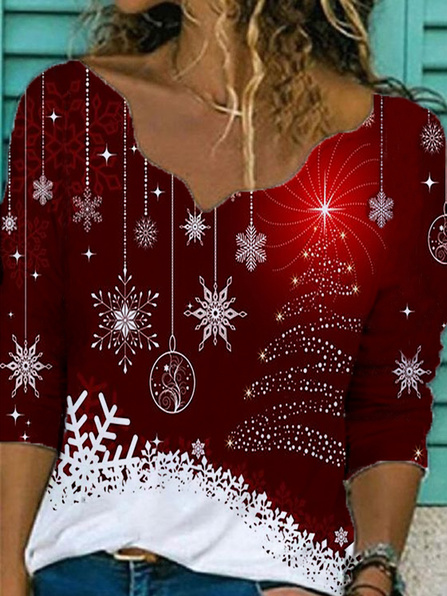  V Neck Christmas Shirts & To...