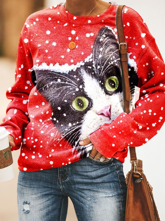        Christmas cat Sweatshi...