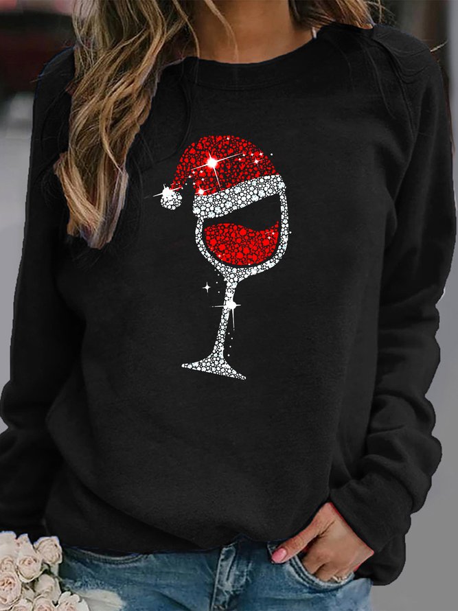 Neck Christmas Printed Sweats...