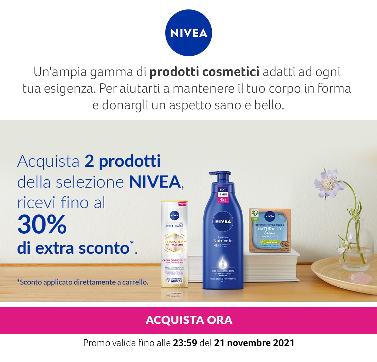Nivea. -30% acquistando 2 prodotti