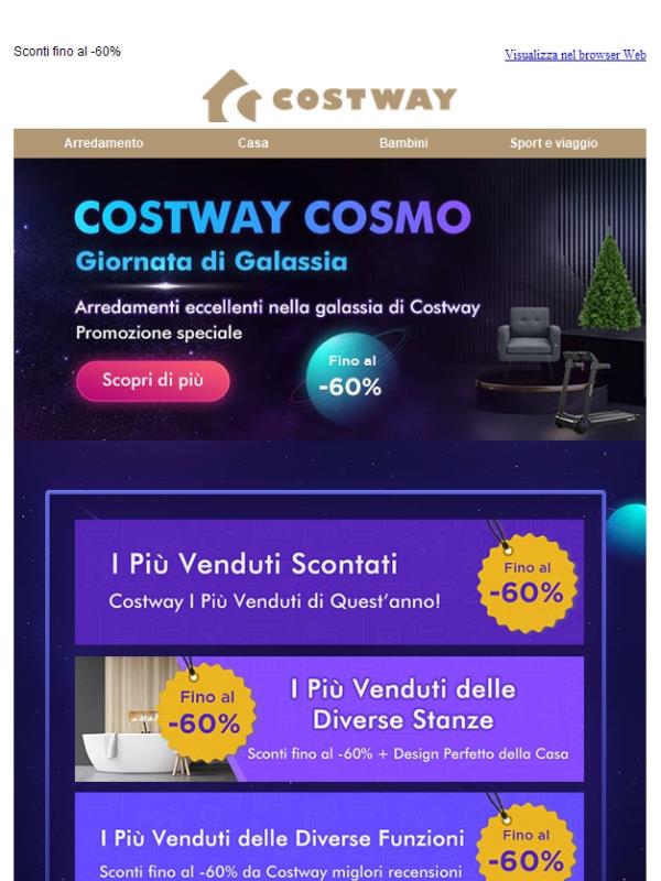 ⏰Costway Promozione Speciale! Sconti imperdibili per questa settimana!✂️