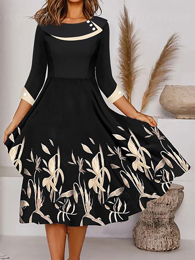 Tunic Round Neck Casual Midi ...