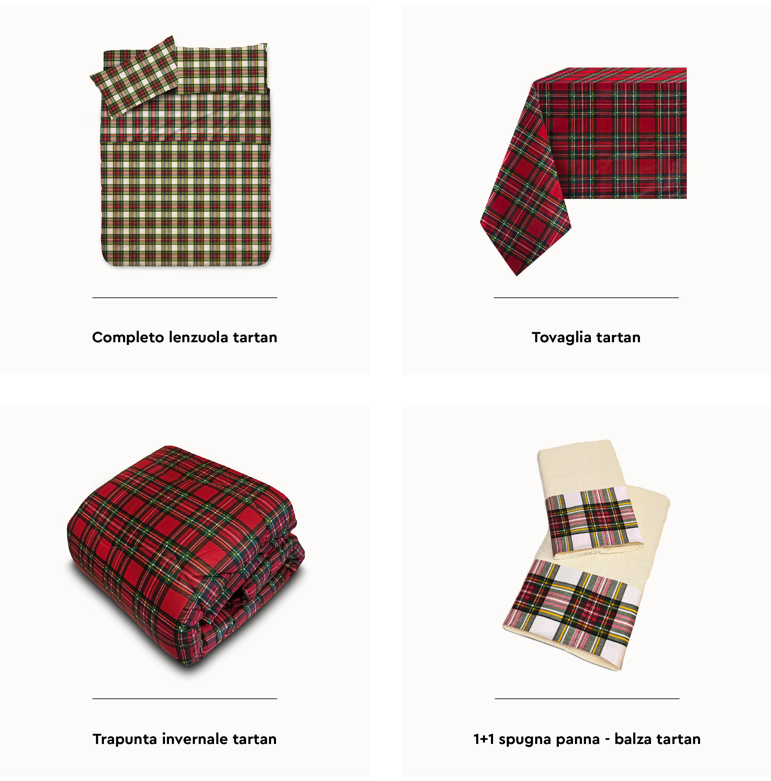 Passione Tartan biancheria per la casa.