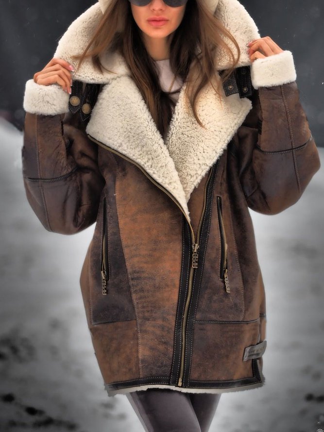 Long Sleeve Plain Paneled Out...