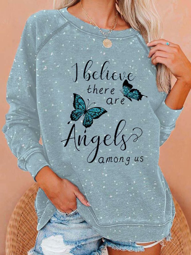      Butterflies Slogan Sweat...