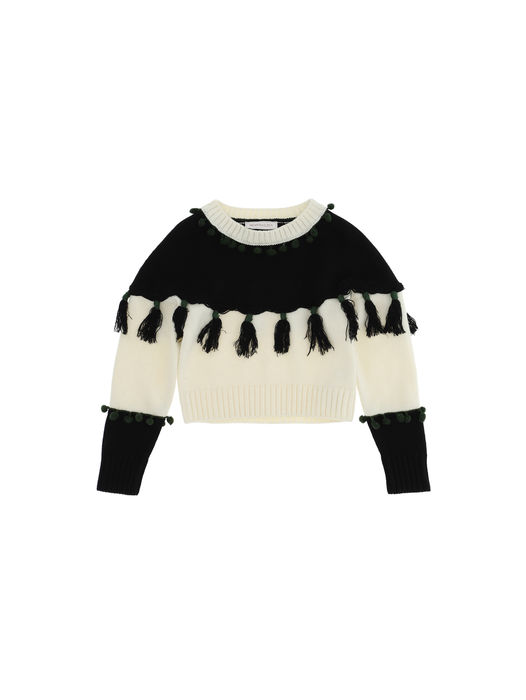 Pull maglia corto con frange