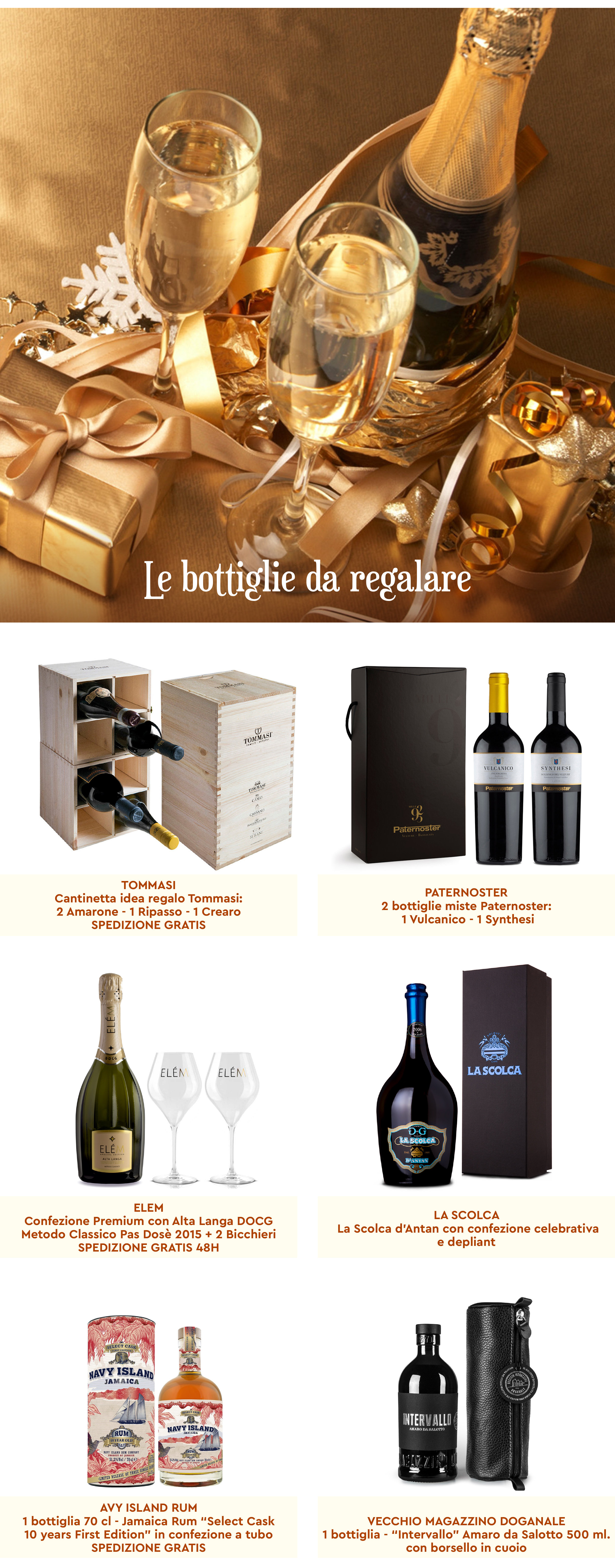 Le bottiglie da regalare