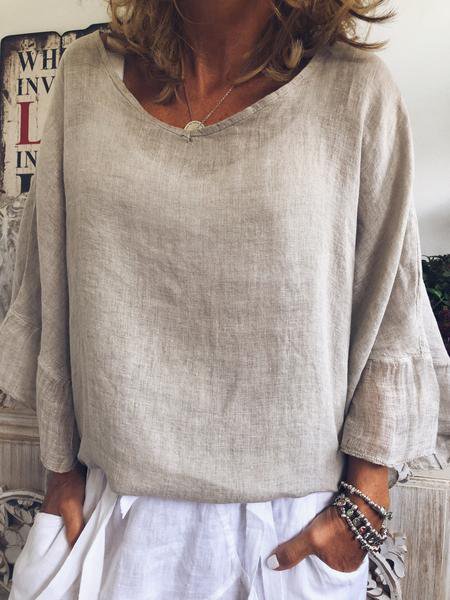 Solid Casual Long Sleeve Shir...