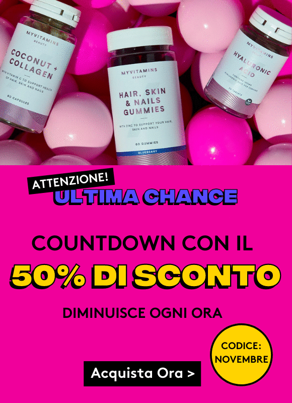 50% di sconto e diminuisce ogni ora | Myvitamins Italia