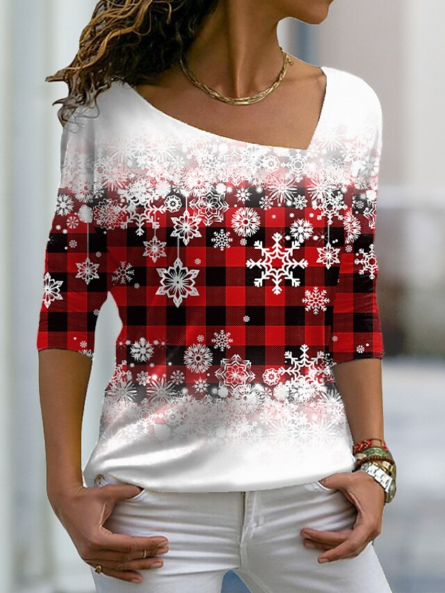 Checked/Plaid V Neck Shirts &...