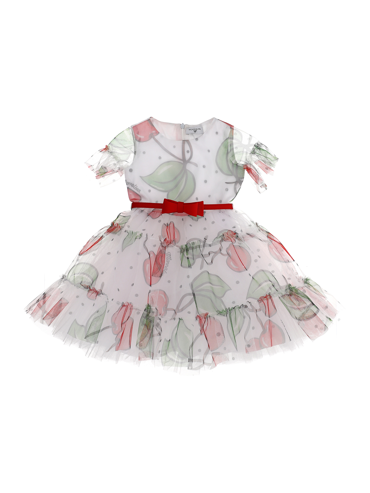 Printed tulle dress with cherries