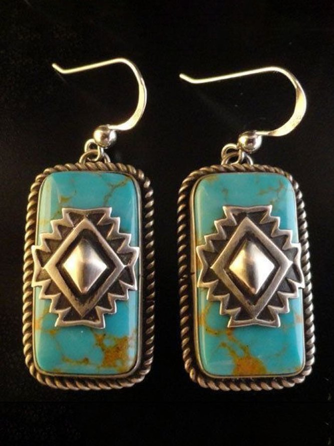 Tibetan Silver Turquoise Earr...