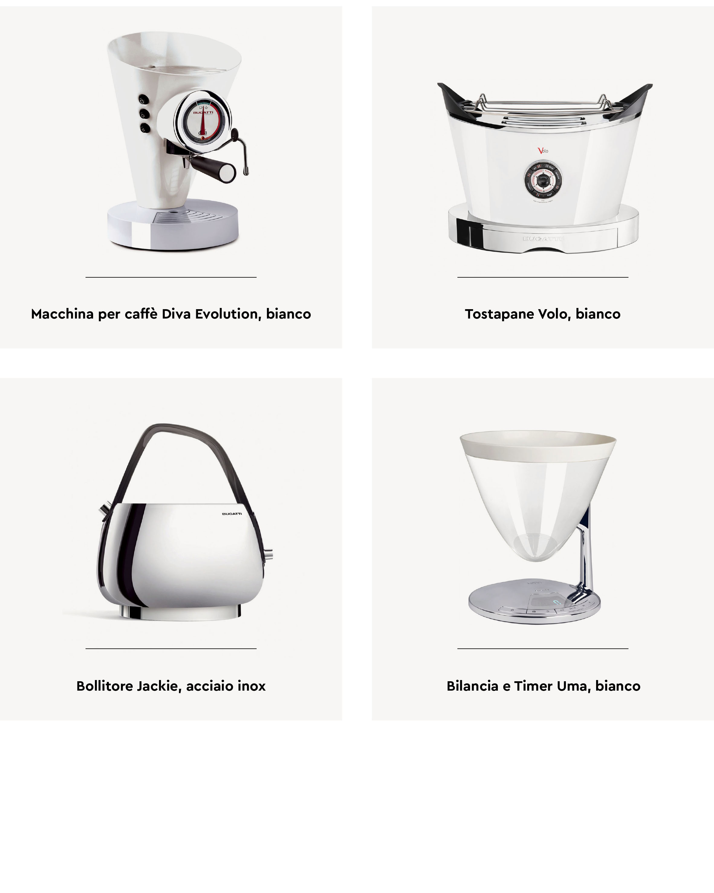Casa Bugatti, Frullatori, Tostapane e Macchine per Cialde e Caffè Online scontate