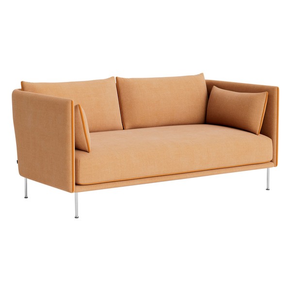 Divano Silhouette 2 posti, Linara 142/Sense cognac - cromo