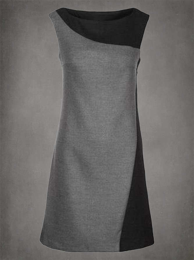 Paneled Simple Sleeveless Dre...